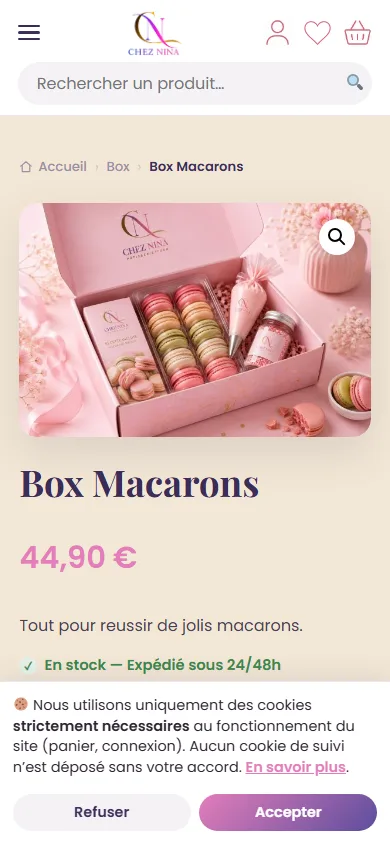 Fiche produit (mobile)