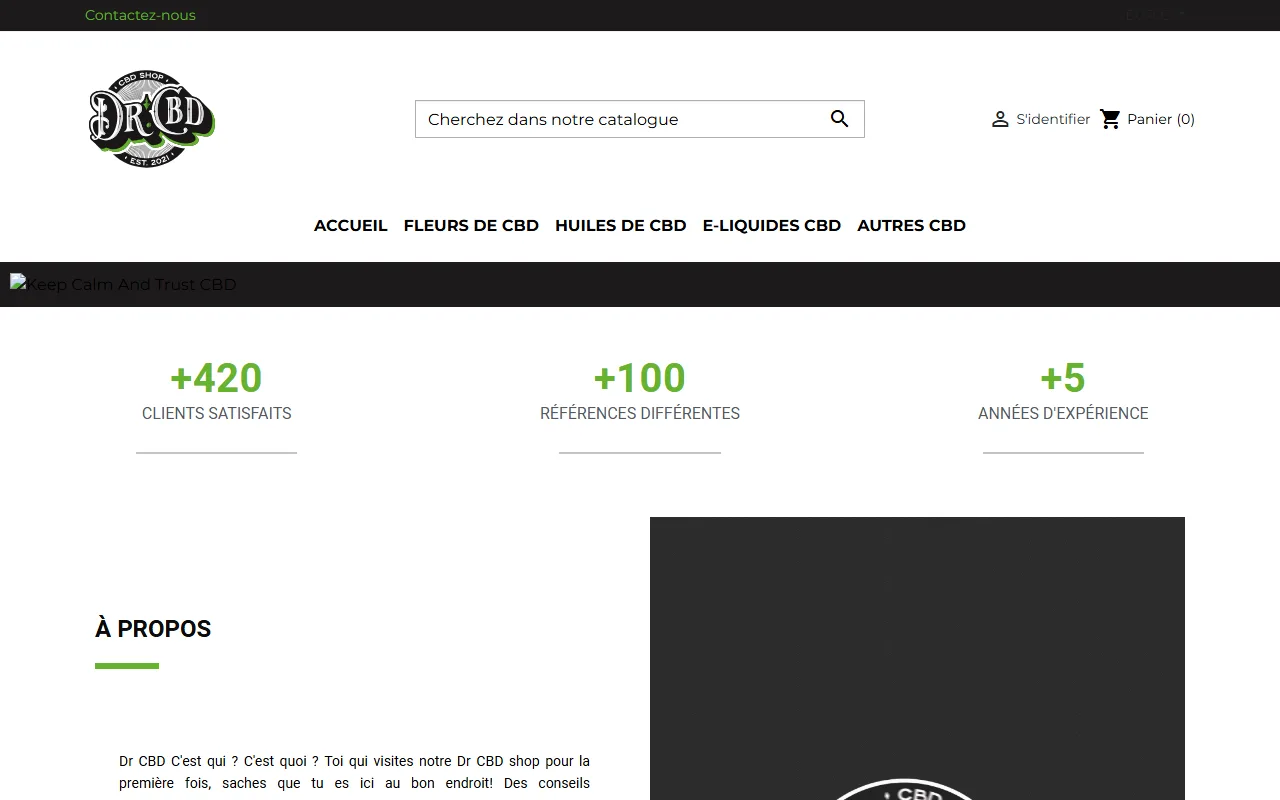 Réalisation de la boutique en ligne drcbdshop.fr