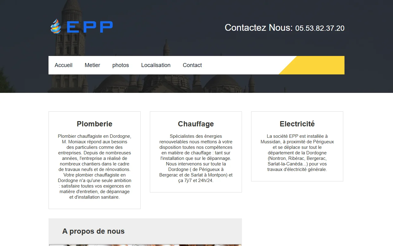 Réalisation du site entreprise-perigourdine-plomberie.fr