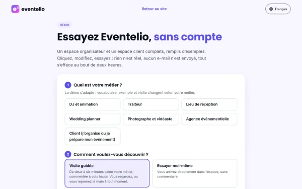 Démonstration sans compte