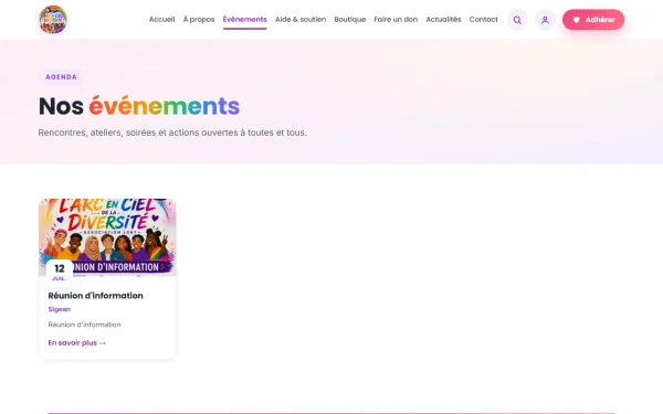 Agenda des événements