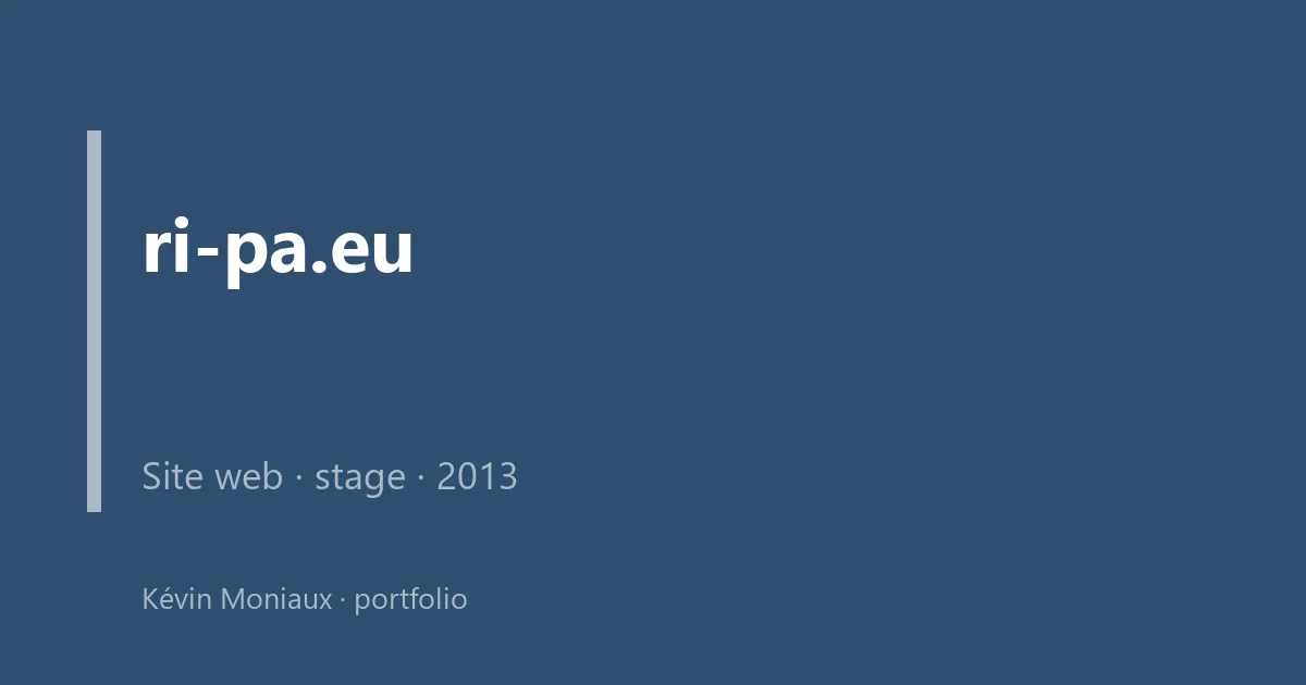 Création du site ri-pa.eu